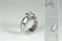 Custom Platinum and Hidden Diamond Ring