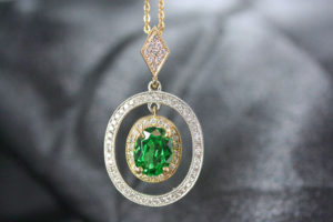 Custom Necklace with Emerald Stone